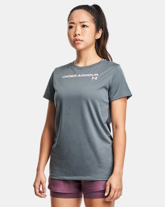 Women's UA Tech™ Graphic T-Shirt, Gray, pdpMainDesktop image number 0